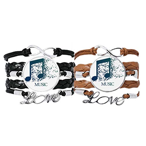 Bracelet en cuir musique bleu chic DIYthinker et sa corde blanche élégante