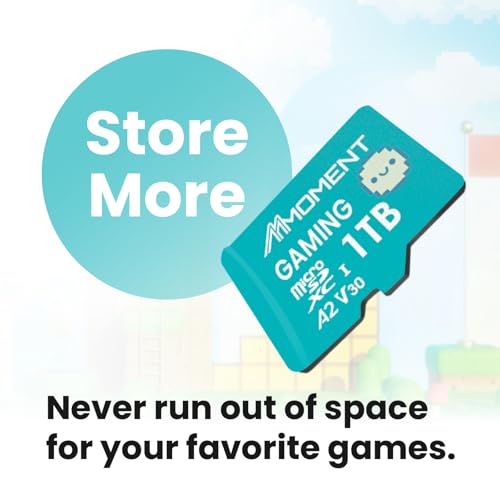 Image of MMOMENT 1TB Gaming Micro SDXC Card, A2, UHS-I, U3, V30, Class 10, Read Speed Up to 170MB /s, Write Speed Up to 170MB /s, SD Adapter Included (MM23 PRO)