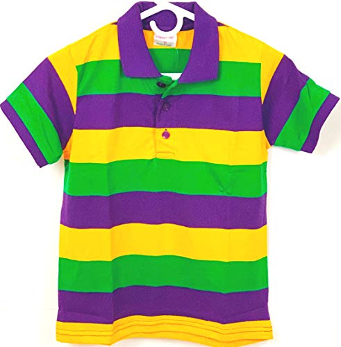 KAPLIN Child Mardi Gras Rugby PGG Shirt - Short Sleeve # 104-Sm