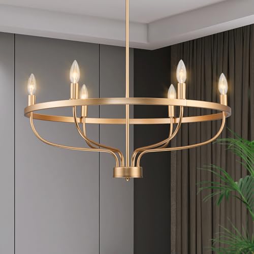 Brknit J0049-2-GOLD 6-Light Gold Chandelier cover