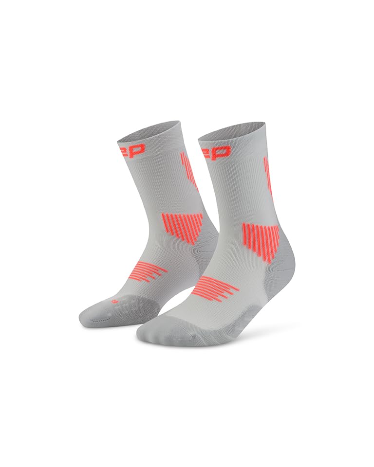 CEP RUN 5.0 MID CUT LAUFSOCKEN HERREN Atmungsaktive Kompressionssocken Herren für Training & Lauf Leistungsstarke leichte Sportsocken Grau
