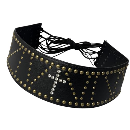 Punk Rock Wide Waist Belt Rhinestones Decoration Waist Wedding Fashion Accessory Skirt Festival Belt