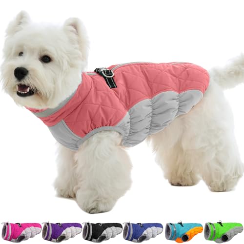 Image of Dog Jackets for Small Dogs, Warm Dog Winter Coat with Harness, S
