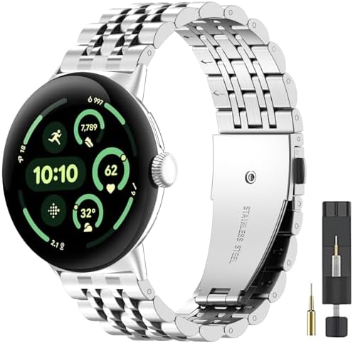 Google - Google Pixel Watch シルバー Google Pixel Watch 41mm Polished Silver Stainless Steel Case