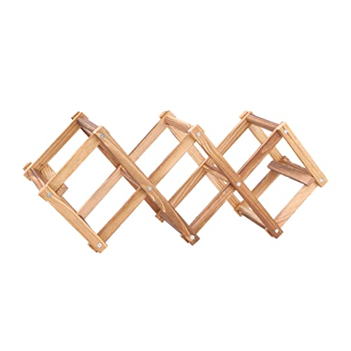 Estante plegable para vino KICHOUSE de plástico marrón miniatura 1