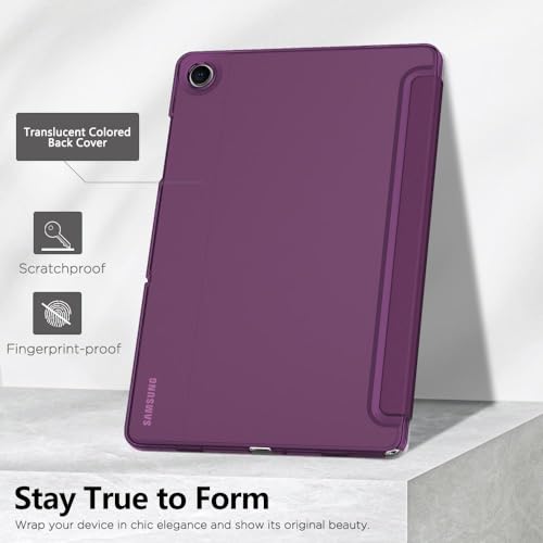 Image of MoKo for Samsung Galaxy Tab A11 Plus / A11+ Case 11 Inch 2026, Galaxy Tab A9 Plus / A9+ Case 11 Inch 2024, Slim Stand Hard PC Translucent Back Shell Smart Cover, Auto Wake /Sleep, Dark Purple