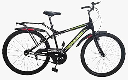 Hercules Street Rider 26T Single Speed Bicycle Carrier Cycle Road Bike Black, Boys Girls, Ideal for 13+ Years