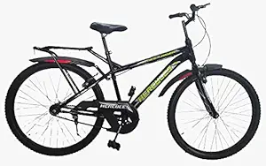 Hercules Street Rider 26T Single Speed Bicycle Carrier Cycle Road Bike Black, Boys Girls, Ideal for 13+ Years