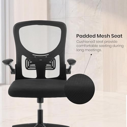 Image of NORMAN JR Black | Mid Back Imported Mesh Fabric Boss Office Chair | Y Design Ergonomic Back Support | 2D Aero Design Adjustable Armrests | Synchro Tilt Lock Mechanism | Adjustable Lumbar Support