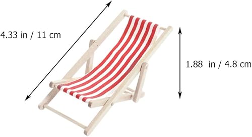 Miniatura 4 de BESPORTBLE 4 piezas de decoración de casa de muñecas en miniatura, casa de muñecas, silla de playa, mini decoraciones de jardín para casa de