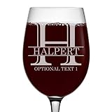 Personalized Etched 16oz Stemmed Wine Glass, Customized Gifts for Women, Birthday Gift for Mom, Wine