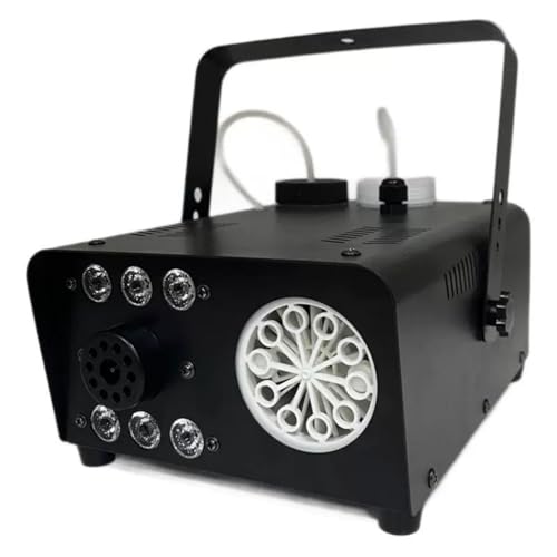 MKHQST Máquina de espuma para festa máquina de bolhas de fumo de 600 W, 6 LED e 7 luzes coloridas, com controlo remoto, equipamento profissional