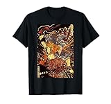 Japanese Vintage Artwork Samurai Against The Phoenix Art T-Shirt