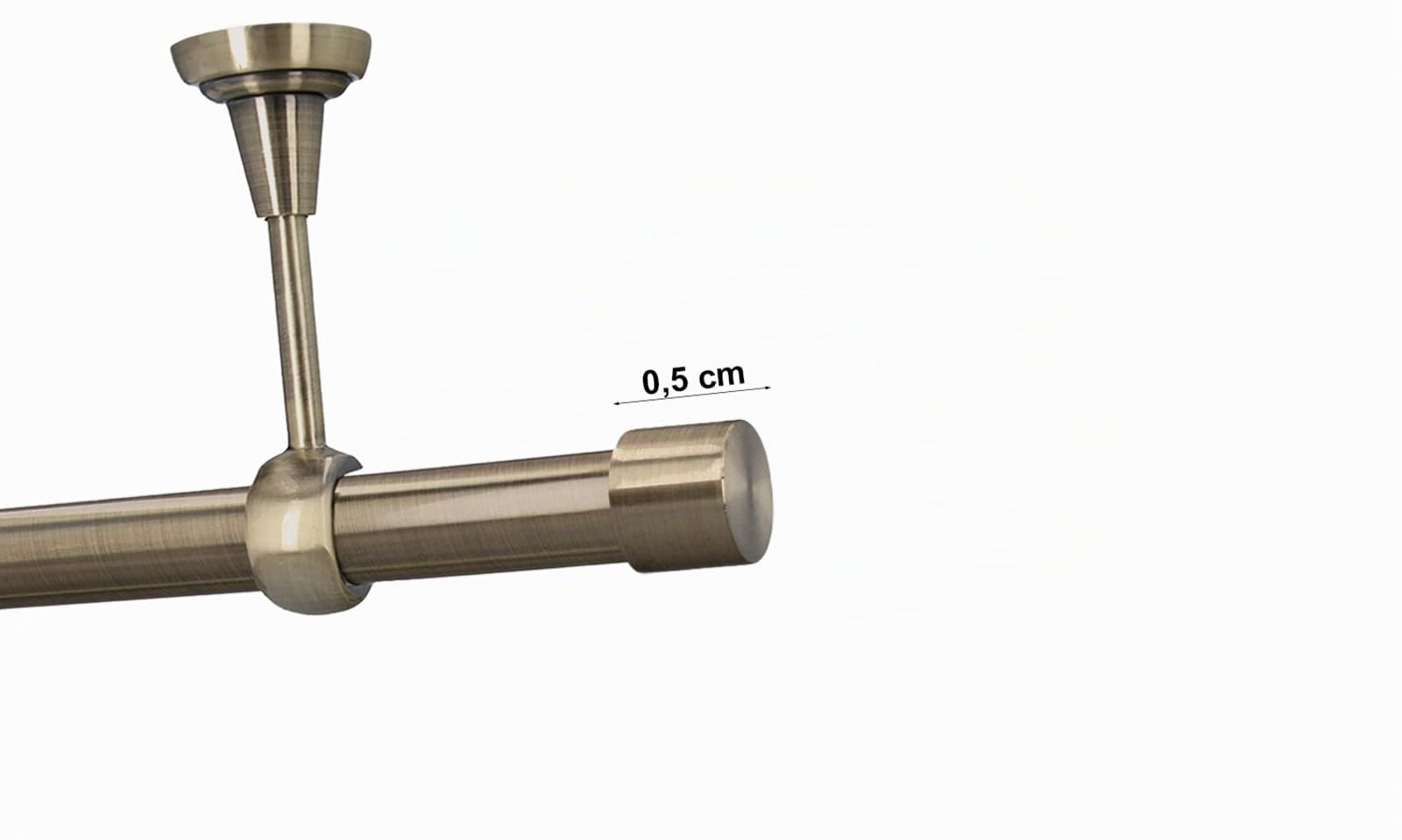 Kit Bastone per Tende in metallo 25mm Ottone Antico Montaggio a Soffitto 160 cm Zoya