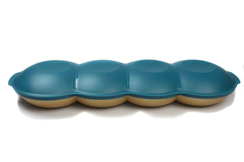 Tupperware Allegra Servierschale Quartett mit Perlen, türkisgrün