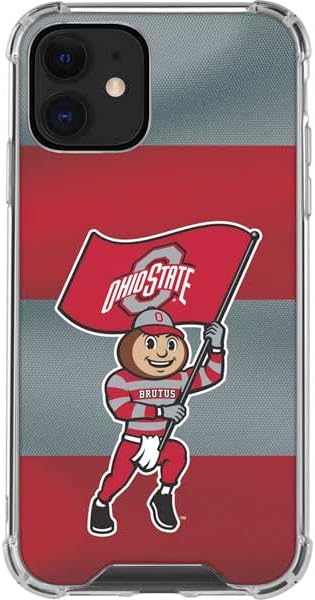 Skinit Clear Phone Case Compatible with iPhone 12 Mini - Officially Licensed Ohio State University OSU Buckeyes Split Design
