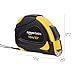 Amazon Basics Self-Locking Tape Measure with Belt Clip, 33 feet (10 m), Inch/Metric Scale, MID Accuracy, Black, Yellow