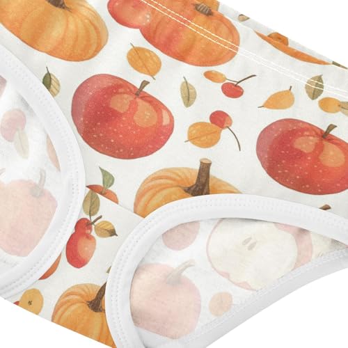 Wusikd Pumpkin Apple Girls' Underwear Cotton Girls Briefs Soft Toddler Underwear 2T4