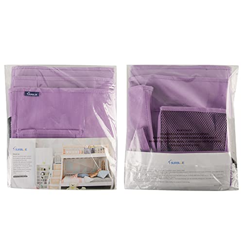 Image of Surblue Caddy Hanging Organizer Bedside Storage Bag for Bunk and Hospital Beds (Purple)