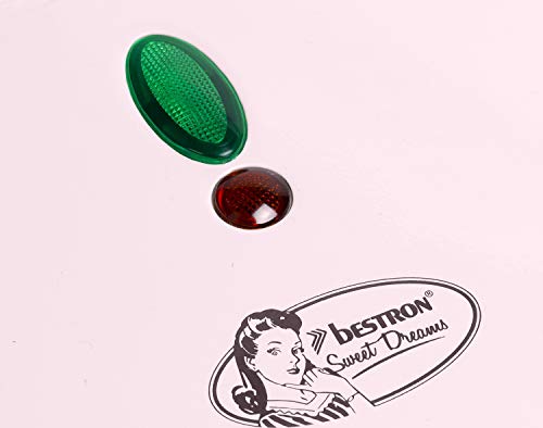 Foto von Bestron Brüsseler Waffeleisen im Retro Design, Waffelmaker für 2 belgische Waffeln, mit Antihaftbeschichtung & Backampel, 700 W, Farbe: Rosa