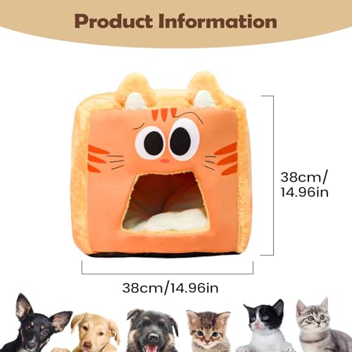 Cama para Gatos de Interior: Cueva de Dormir Cálida para Mascotas 6
