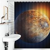 POLIUAWS Planet Venus Moderner Wasserabweisender Duschvorhang Aus Polyestergewebe, Schimmelresistent, Für Duschkabinen Und Badewannen 53.54x70.87Inch（136x180cm）