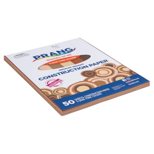 Image of Prang Construction Paper, Shades of Me, 9 inch x 12 inch, 50 /Pack, 50 Packs | Formerly SunWorks, Multicultural Craft Paper, Medium Weight, 5 Assorted Skin Tone Colors, 2500 Sheets Total, P9509