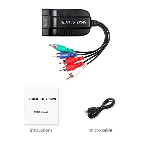 1080P HD Clear HDMI to Scaler Male RGB Component YPbPr Video and R/L Audio Scaler Adapter Converter