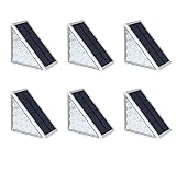 YHXGLJDKA LED Solar Step Lights Outdoor Stair Lights, 6-Pack Wireless Security Lights Auto ON/Off, I