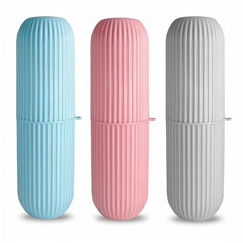 Image of Toothbrush Holder for Bathroom Toothbrush Cover Case Box for Travel Essentials Travelling Accessories Blue (Pack of 1)