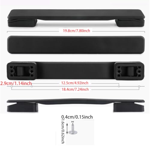 Image of SHANOER Luggage Suitcase Handle Replace Parts Luggage Holder Carry Grip Flexible Black (B115) Inner Hole Distance is About 12.5cm (4.92 inch) （Pay Attention to Size）