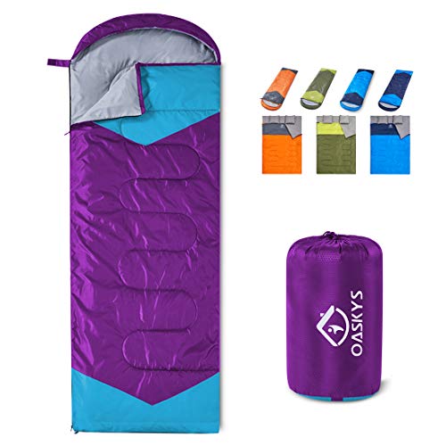 Oaskys 3-Season Camping Sleeping Bag - Stay Warm in Spring, Summer, and Autumn
