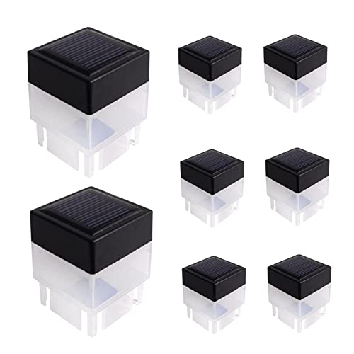 Luces solares para cercas Gcroet: 8 focos LED impermeables para postes de terraza y patio.