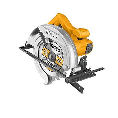 Image of INGCO Circular Saw, 1400W | 4800rpm Electric Saw, Adjustable Cutting Depth /Bevel Cutting Corded Saw with 185mm Blade for Home Decoration or Woodworking