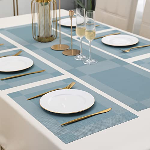 Image of HOKIPO PVC Placemats with Table Runner for Dining Table 6 Seater (AR4257)