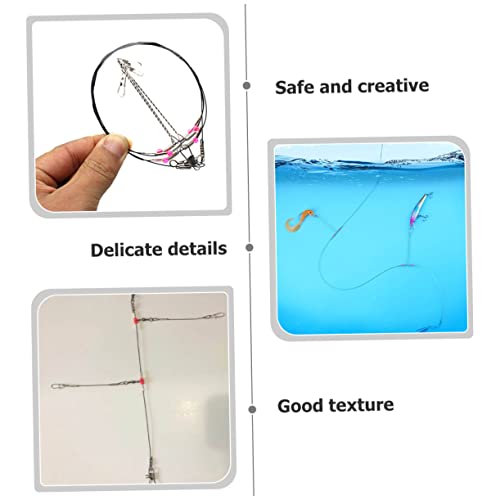 10 piezas Líneas de pesca rotativas de acero inoxidable miniatura 6