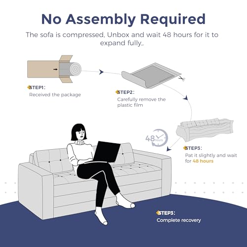 Image of MAXYOYO Convertible Sofa Bed, Pull Out Loveseat Sofa Couch, 2 in 1 Folding Couch Bed, Fold Out Floor Couch with Pillows for Living Room Bedroom Lounge, Dark Green