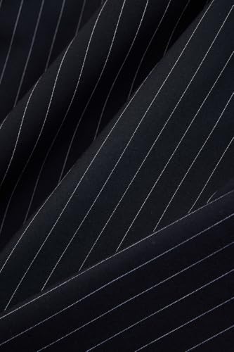 Image of SNITCH Luxe Men Formal Shirt | Slim Fit Full Sleeve Spread Collar Pinstripe Design | Breathable Viscose Blend & Stretch Fabric for Office Wear & Business Meetings