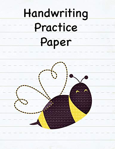 Handwriting Practice Paper: 8.5 x 11 Notebook with Dotted Lined Sheets - 100 Pages - Bumblebee