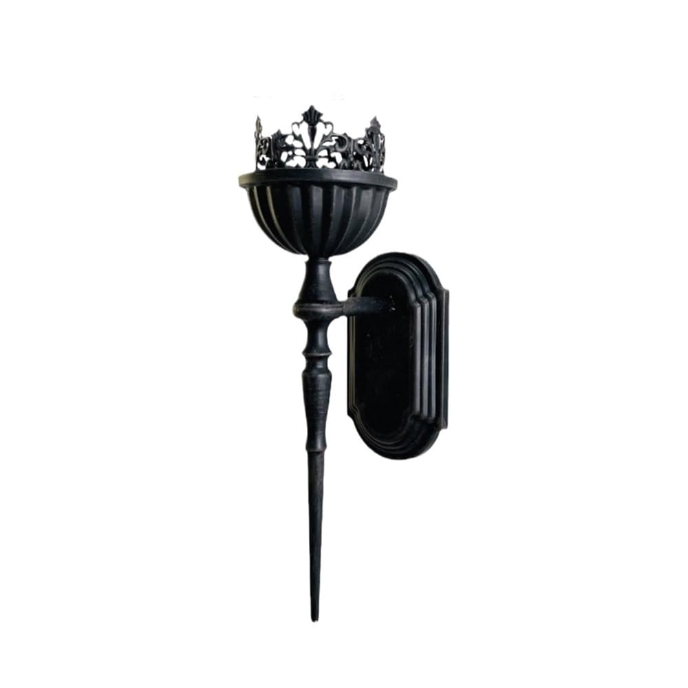SDGBCXD candlestick holder, Vintage Black Wall Mounted Iron Candlestick Indoor Decoration Elegant Candle Holder Decor(Black)