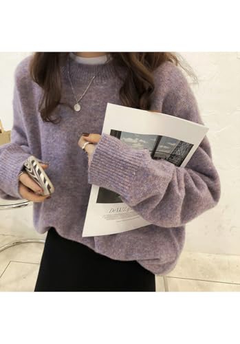 Cashmere Sweaters for Women 2024 Fall Winter Long Sleeve Crewneck Knit Jumpers Soft Warm Trendy Pullover Basic Top2
