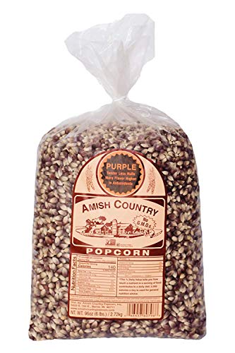 Amish Country Popcorn | 6 lb Bag | Purple Popcorn Kernels | Old Fashioned with Recipe Guide (Purple - 6 lb Bag)