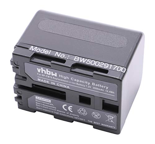 vhbw batteria compatibile con Sony DCR-TRV950, DSC-R1, GV-D1000, HDR-SR1, HDR-SR1E videocamera camcorder (2000mAh, 7,2V, Li-Ion)