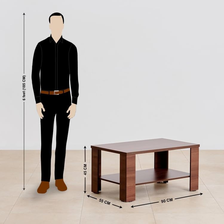 Image of Home Centre | Clary | Engineered Wood | Center Table | Coffee Table | Brown | 1 Year Warranty