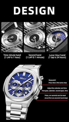 Image of Gosasa Fashion Men's Watches Date Business Watch Stainless Steel Luxury Style Luminous Quartz Waterproof Analog Display Male Wristwatch
