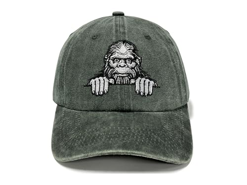 Horpe Bigfoot Sasquatch Hat for Men Women Washed Army Green Dad Cap