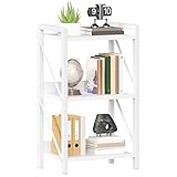 HOOBRO Bücherregal, Standregal, Leiterregal, freistehendes schmales Regal, Büroregal 3 Ebenen,...