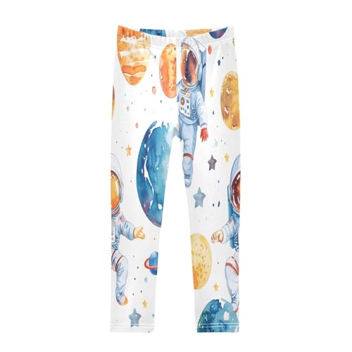Bolaz Toddler Girls Leggings Printed Yoga Pants Leggings Astronaut Planet for Kids