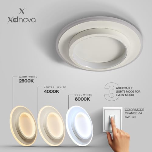 Image of LED Ceiling Light - LED Light Fixtures for Living Room Ceiling, Hall Profile Lighting, Balcony Ceiling Light, Decorative Kitchen and Bathroom Chandelier (CW)
