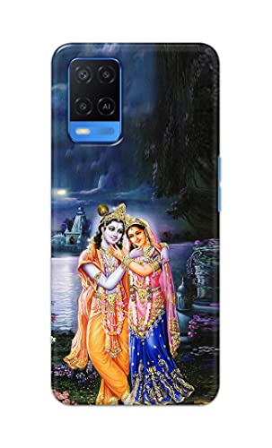 Image of Printed Hard Back Cover Case for Oppo A54 4G Back Cover (Radha Krishna) -1803